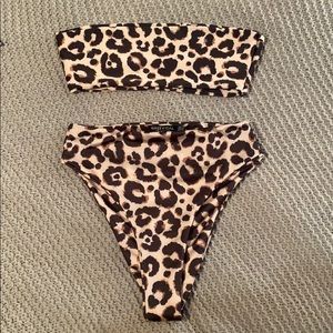 Nasty gal high waisted cheetah bikini